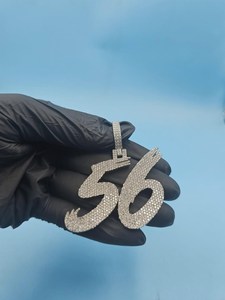 Pendentif personnalisé en moissanite sertie de 56 pierres, style hip-hop, pour rappeur, fête, en argent sterling 925, bijoux fins, pendentifs et breloques - Product Image 6