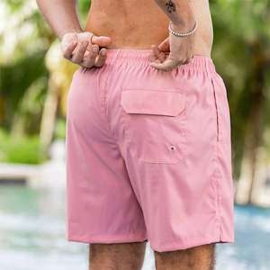 Short de bain formel rose pour homme, séchage rapide, taille mi-haute élastique, avec poches, idéal pour la plage et la natation estivale - Product Image 2