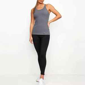 <b>Crop</b> Tank <b>Tops</b> Women Solid 100% Cotton Breathable Front Logo Jersey Fabric Summer Sleeveless Streetwear <b>Tops</b> Bulk Supplier - Product Image 5