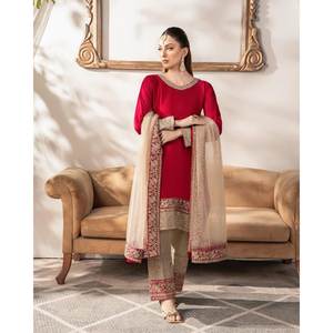 Belle fête porter haut-bas et Dupatta ensemble taille XL look élégant - Product Image 2