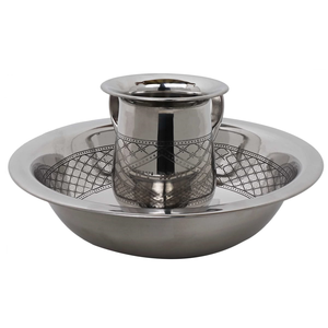 Artistic Blue <b>Mosaic</b> Stainless Steel Washing Cup Decorative Handwashing Ceremony Statement <b>Piece</b> - Product Image 4