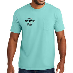 Camiseta de Manga Corta Verde Personalizada para Hombre con Bolsillo, Camiseta de Cuello Redondo de Jersey Peinado de Lujo - Product Image 4