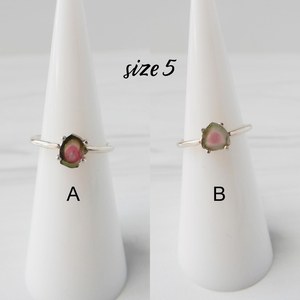 Watermelon Tourmaline Ring Sterling Silver Green Pink Gemstone Ring October Birthstone Jewelry <b>Gift</b> <b>For</b> <b>Her</b> - Product Image 2
