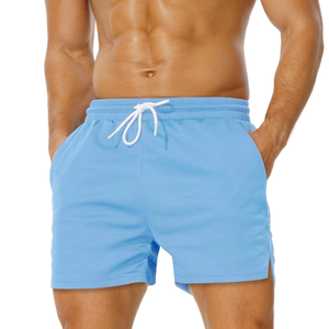Shorts de Baño Azul Cielo para Hombre, Secado Rápido, Cintura Elástica con Cordón, Traje de Baño de Verano, Ropa Casual para Piscina, Ligeros - Product Image 3