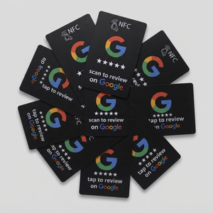 Carte PVC personnalisée NFC Google Mini Tag avec code QR et puce NTAG213 13,56 MHz pour hôtels et restaurants - Carte de revue sans contact OEM/ODM - Product Image 1