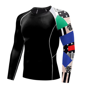 Custom Your Own Long Sleeve <b>Men's</b> Rash Guard Plus Size Heat-Transfer Printed Polyester High Quality <b>Compression</b> <b>Shirt</b> 2026 - Product Image 2