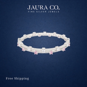 Brazaletes Románticos de Lujo Hechos a Mano en Plata 925 con Cristales de Circonia Cúbica y Engaste de Garras, Joyería para Uso Diario de Mujer - Product Image 3