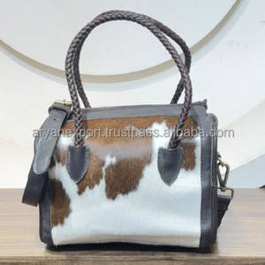 Bolsos cruzados de cuero genuino de vaca al por mayor, duraderos, de alta calidad, con cierre de cremallera, bolsos de viaje tipo lona para pasar la noche, estilo Speedy - Product Image 5
