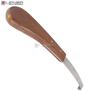 Hoof <b>Knife</b> <b>Sharpener</b> Farrier 22cm Hoof Trimming <b>Knife</b> Wooden Handle Blade Simple Left Hand Hoof <b>Knife</b> Horses Veterinary - Product Image 6
