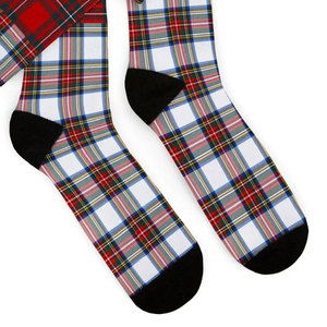 Calcetines a cuadros rojos unisex personalizados al por mayor, calcetines clásicos con estampado Royal Stewart, transpirables, de caña media, los más vendidos - Product Image 6