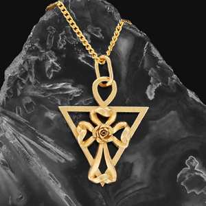 Pendentif BOJ RCJ 011 Victorien personnalisé Rosicrucien fait main en argent sterling, symbole alchimique de la Croix de la Rose, en solde à prix réduit - Product Image 2