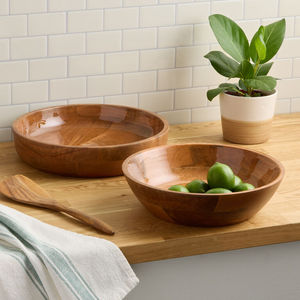 Medium 10x10x2.75 in Rusticity Mango Wood Serving Bowl <b>Small</b> Set - Product Image 6