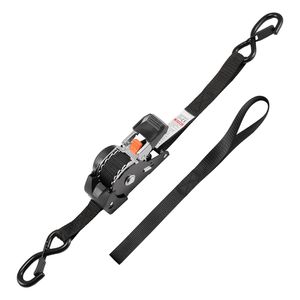 Cinghie a cricchetto retrattili da 1200 libbre, 1 pollice x 10 piedi, con ganci a S, 4 anelli morbidi, certificazione TUV, larghezza 2 pollici - Product Image 2