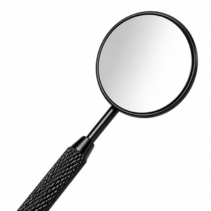 Handheld Pocket Round Metal <b>Mirror</b> 3X <b>Magnifying</b> Single Side Black Finish <b>Makeup</b> Tool - Product Image 2