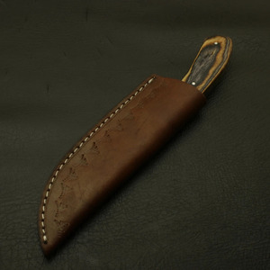 Couteau de camping, de chasse et de bushcraft à lame fixe de style Tanto en acier Damas fait main, manche en bois bicolore, directement de l'usine - Product Image 4
