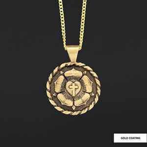 Colgante BOJ RCJ 004 Victoriano Personalizado Rosacruz Hecho a Mano en Plata de Ley, Cruz de la Rosa, Símbolo Alquímico, Precio Bajo en Oferta - Product Image 4