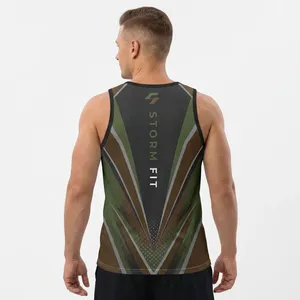 Camiseta sin Mangas para Hombre Storm Fit, Impresión por Transferencia de Calor, 100% Poliéster, Secado Rápido, Cuello Redondo, Ropa Deportiva para Gimnasio, 180g - Product Image 2