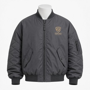 Blouson bomber vintage pour homme, coupe ample, finition délavée, silhouette décontractée, design élégant, parfait pour le streetwear et la mode décontractée - Product Image 1