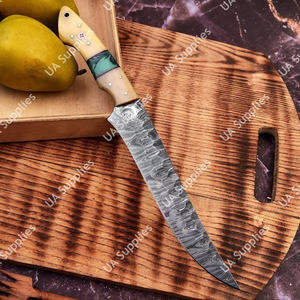 Industrial Grade Top Notch Quality Handmade Damascus Steel Professional Fillet <b>Knife</b> 7-inch Blade Camel <b>Bone</b> <b>Handle</b> Leather - Product Image 4