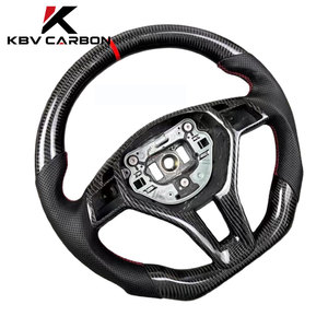 Volant en fibre de carbone style C63/E63 personnalisé KBV pour <span class=keywords><strong>Mercedes</strong></span> W204 W212 avec fond plat - Product Image 3