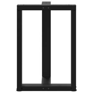 Pied de table à manger en acier noir thermolaqué 23,6 x 13,8 pouces, accessoires de meubles - Product Image 6