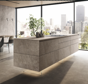 Gabinetes de Cocina Modulares Europeos Personalizados JY Project, Laminado Brillante de PVC, Estructura de MDF, Bisagras, Diseño de Mármol para Apartamentos, 2 Años de Garantía - Product Image 1