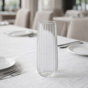 Flûtes à champagne sans pied en plastique côtelé de haute qualité pour restaurant et fête - Product Image 2