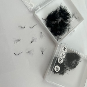 ผู้จัดจำหน่ายขนตาปลอมแฮนด์เมด 3D 5D 6D 8D วอลลุ่มแลชส์ สีดำด้าน แบบ C/CC/D/DD/L/M  บริการ OEM รับทำโลโก้ตามสั่ง - Product Image 4