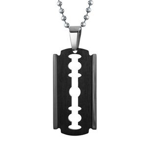 Fashion <b>Stainless</b> <b>Steel</b> Jewelry Silver Color Razor Blades Pendant <b>Necklaces</b> for <b>Men</b> <b>Necklace</b> for Women - Product Image 1