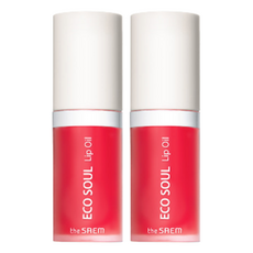 Offre spéciale : Coffret de 2 huiles à lèvres Saem Eco Soul - 6ml, hydratant bio à la fraise en forme liquide aux fruits rouges - Product Image 1