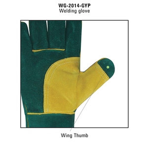 Gants de soudage en cuir de vachette renforcé avec protection du pouce et de la paume, résistants à l'abrasion, pour barbecue et four - Product Image 6