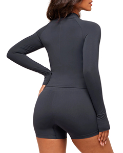 Chaquetas deportivas de yoga para mujer con cremallera, de secado rápido, para correr, de manga larga, para fitness al aire libre, para gimnasio, sudaderas con capucha, chaqueta atlética para mujer - Product Image 3