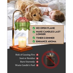 Lámpara Calentadora de Velas con Forma de Flor, Regulable y con Altura Ajustable, para Cumpleaños, San Valentín o Regalo de Inauguración de Casa para Mujeres/Mamá - Product Image 5