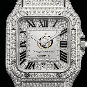 Reloj de Moissanita para Hombre, con Incrustaciones de Diamantes, Mecánico Automático, Números Romanos, Acero Inoxidable, Reloj de Pulsera de Lujo - Product Image 1