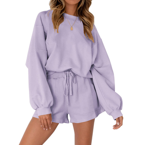 Conjunto de Sudadera y Pantalones Cortos Bordados Casuales de Primavera, Transpirables, de Primera Calidad, para Mujer, Talla Grande, Diseño Personalizado - Product Image 1