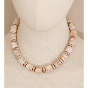 Nouveautés très demandées : Collier à perles cylindriques en résine avec chaîne en acier inoxydable pour les fêtes - Product Image 3