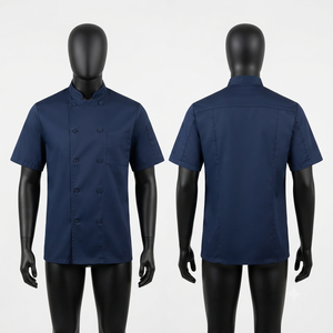 เสื้อเชฟสีกรมท่า Sales Blackhardson พรีเมียม ผ้าทวิล 65% โพลีเอสเตอร์ 35% คอตตอน 200 GSM ปักลายตามสั่ง พิมพ์ซิลค์สกรีน สำหรับร้านอาหารและบาร์ - Product Image 1