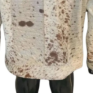 Nouvelle veste en cuir de vache véritable pour homme, design personnalisé 2025, style vintage, vêtement décontracté, manches longues, col montant, automne - Product Image 6