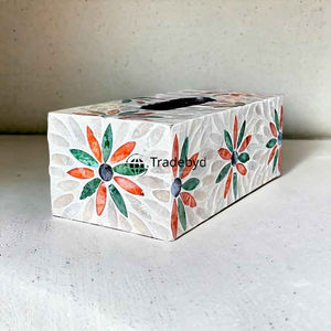 Caja y Soporte para Pañuelos Decorativos de Lujo Hechos a Mano con Incrustaciones de Hueso Ecológicas y Únicas para Decoración del Hogar y Baño Tradebyd - Product Image 3