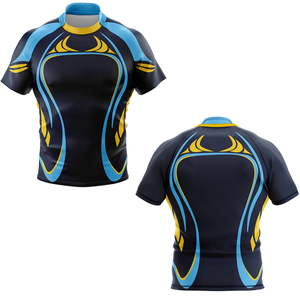 Custom Team Name Rugby Jersey Men Performance Short Sleeve Sublimated Team Rugby Shirt Moisture Wicking Athletic Training Shirt - Product Image 6