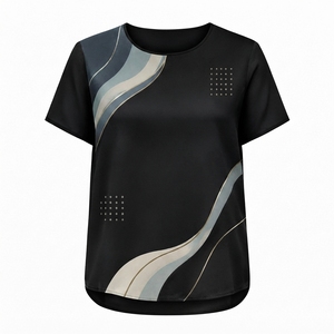 Nouveaux t-shirts pour femmes, imprimés sur mesure, col rond, respirants, anti-boulochage, prix bas, service OEM, qualité supérieure - Product Image 3