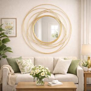กระจกตกแต่งผนังรูปทรงเกลียวเหล็กสีทองสไตล์โมเดิร์นหรูหรา สำหรับตกแต่งบ้าน กำลังเป็นที่นิยมในปี 2026 - Product Image 2