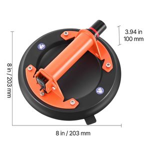Sollevatore a ventosa per vetro da 8 pollici con manico in metallo, capacità massima di sollevamento 195 kg, strumento a ventosa per piastrelle con custodia per un utilizzo comodo - Product Image 5