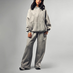 <b>Cropped</b> Distressed <b>Zip</b> <b>up</b> <b>Hoodie</b> and Sweatpants Jogger Set Tracksuit Women Custom Manufacturer Two Piece Set Skinny Sweatsuit - Product Image 1