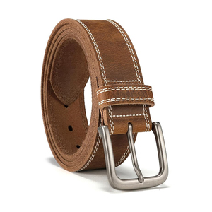 Cinturón Clásico Personalizado de Cuero Genuino de Grano Completo con Hebilla de Acero Personalizada, Diseño a Cuadros, Correa Casual Ecológica - Product Image 1