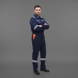 Overol de Trabajo de Seguridad Ignífugo de Algodón Personalizado, Uniforme de Trabajo Reflectante de Alta Visibilidad, Retardante de Llama FRC FR - Product Image 5