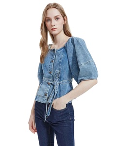 Top vaquero con pedrería para mujer, transpirable, ecológico, económico, de diseño personalizado y tallas grandes, entre los más vendidos. - Product Image 2