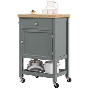 Carrello da Cucina dal Design Moderno, Mobile Portatile con Funzioni Regolabili, Realizzato in Acciaio al Carbonio, Quercia e Ferro - Product Image 3