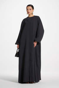 Abaya Maxi Légère en Polyester Style Saoudien Turc pour Femmes Musulmanes Traditionnelles de Dubaï – Idéale pour l'Aïd et le Printemps – Vente en Gros - Product Image 4