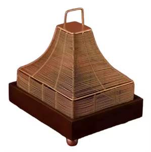 Cubierta de Alimentos de Metal de Lujo con Base de Madera, Bandeja para Servir, Cubierta de Alimentos de Malla Metálica, Cubierta Protectora de Alimentos para Hoteles, Restaurantes y Buffets - Product Image 1